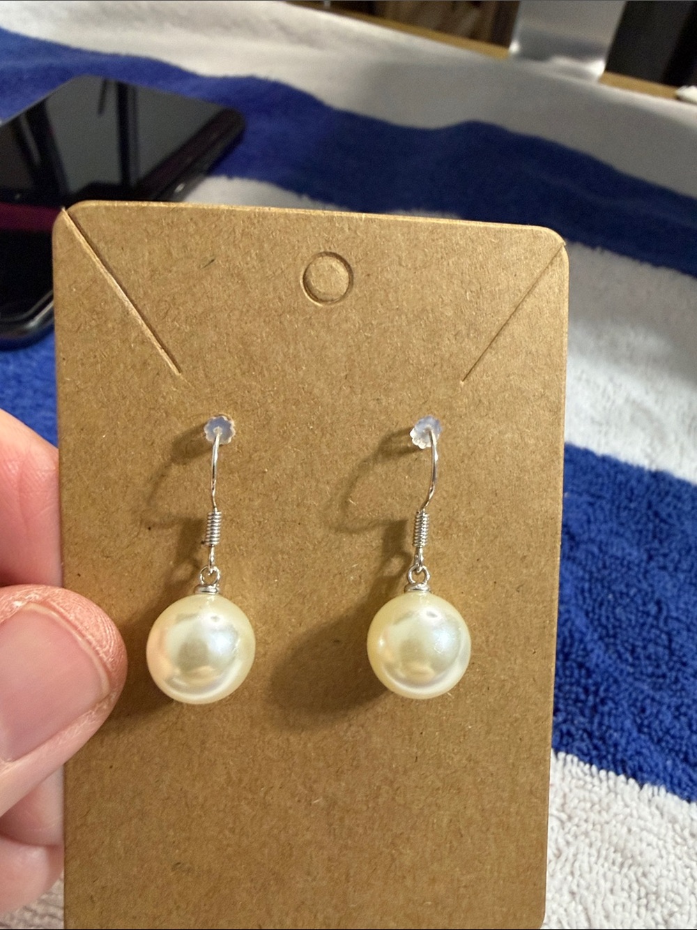 Classic Pearl Drop Earrings - Ivory Pearl on Silver Hooks